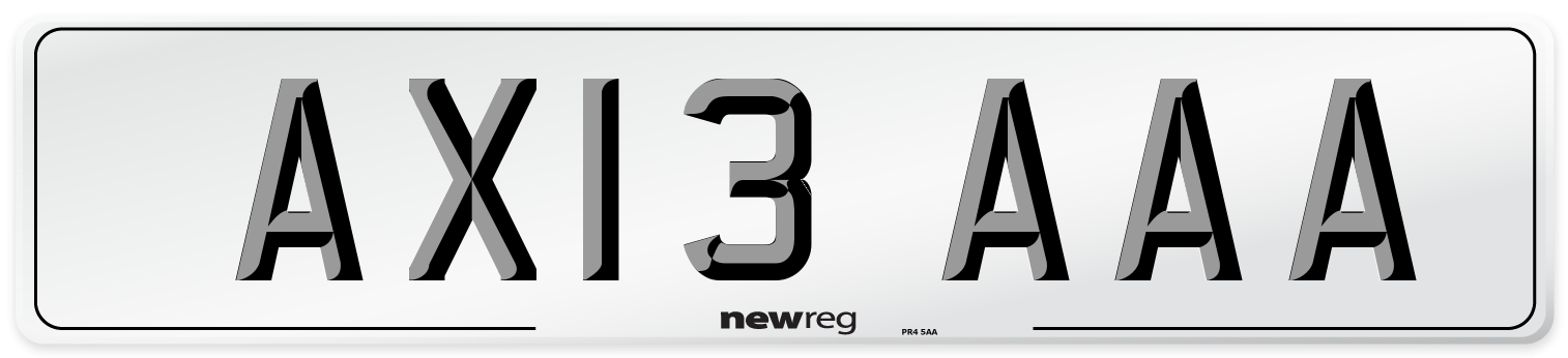 AX13 AAA Number Plate from New Reg